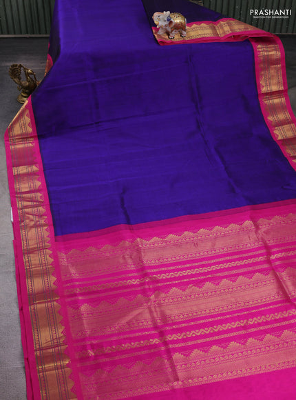 Violet & Pink Silk Cotton Korvai Saree