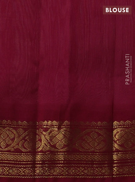 Pastel Pink & Wine Silk Cotton Korvai Saree
