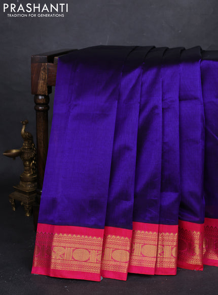 Violet & Pink Silk Cotton Korvai Saree
