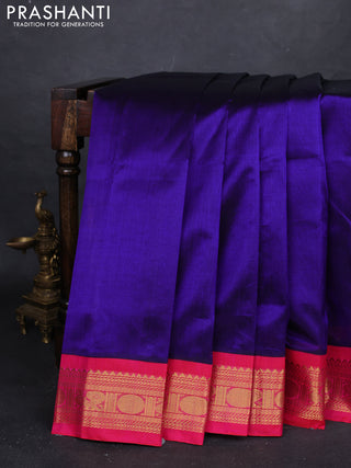 Violet & Pink Silk Cotton Korvai Saree