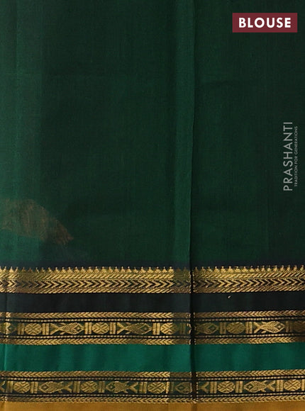 Peach Orange & Green Silk Cotton Korvai Saree