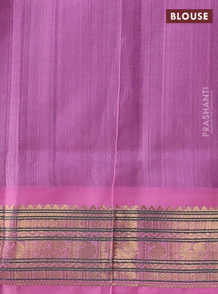 Coffee Brown & Pink Silk Cotton Korvai - Buttas
