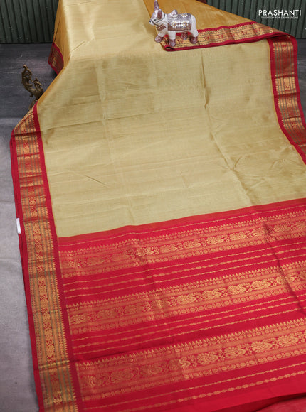 Elaichi Green & Maroon Silk Cotton Korvai Saree