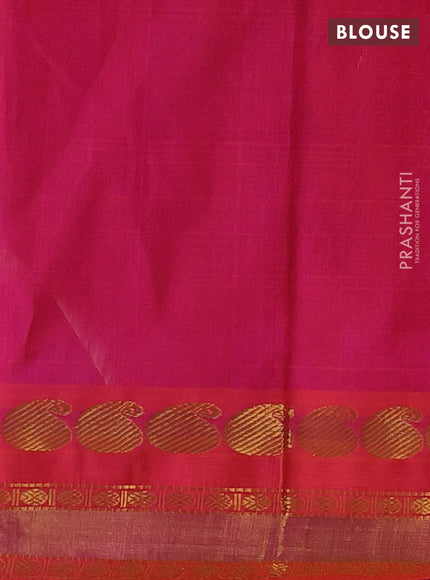 Cream & Pink Silk Cotton Korvai - Buttas
