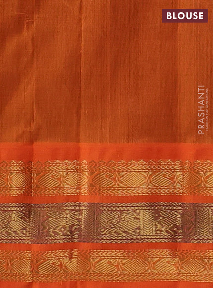 Black & Orange Silk Cotton Korvai - Buttas