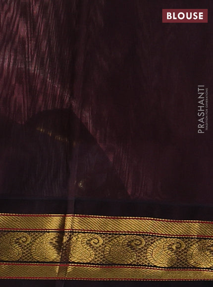 Peach & Maroon Silk Cotton Korvai Saree