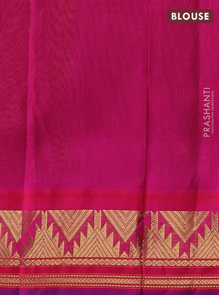 Green & Pink Silk Cotton Korvai Saree