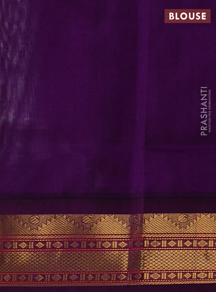 Lavender & Purple Silk Cotton Korvai Saree