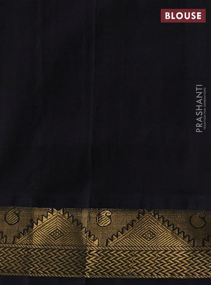 Purple & Black Silk Cotton Korvai Saree