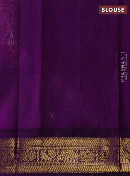Pink & Purple Silk Cotton Korvai Saree