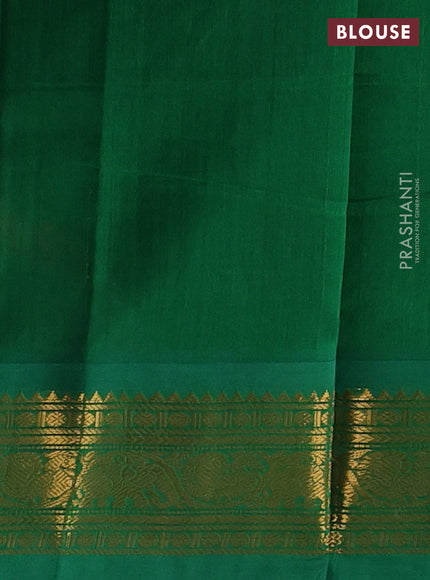Red & Green Silk Cotton Korvai - Buttas