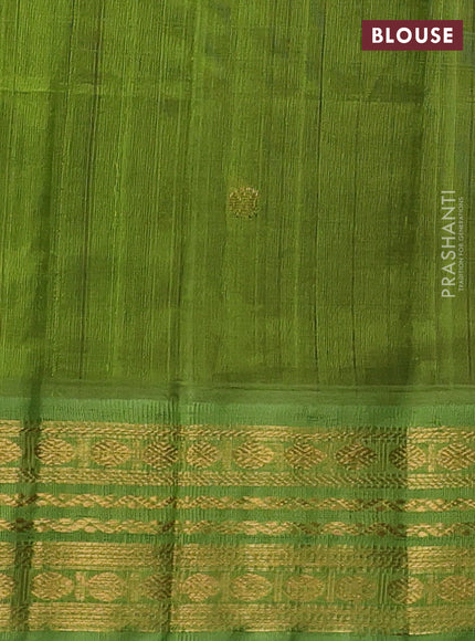 Maroon & Green Silk Cotton Korvai Saree