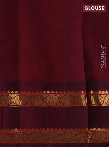 Peach & Maroon Silk Cotton Korvai - Buttas