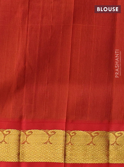 Purple & Red Silk Cotton Korvai - Buttas