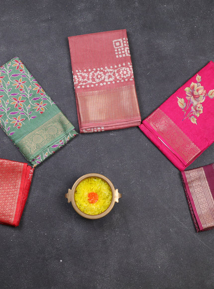 Multi Colour & Multi Design Semi Dola - Pack Of 5