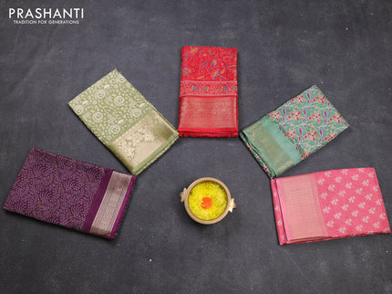 Multi Colour & Multi Design Semi Dola - Pack Of 5