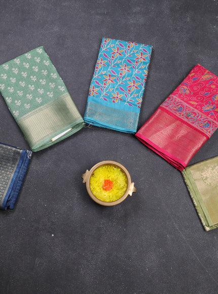 Multi Colour & Multi Design Semi Dola - Pack Of 5