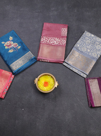 Multi Colour & Multi Design Semi Dola - Pack Of 5