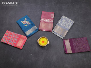 Multi Colour & Multi Design Semi Dola - Pack Of 5