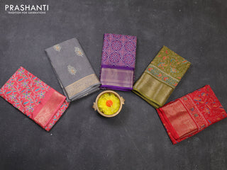 Multi Colour & Multi Design Semi Dola - Pack Of 5