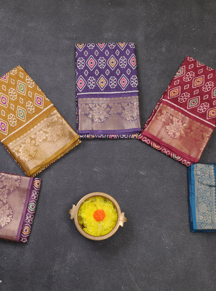 Multi Colour & Multi Design Semi Dola - Pack Of 5