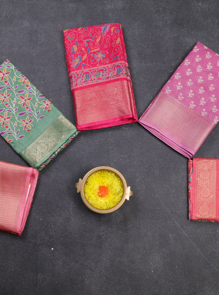 Multi Colour & Multi Design Semi Dola - Pack Of 5