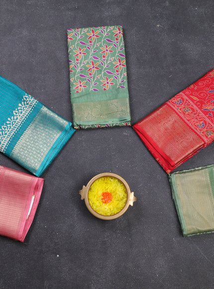 Multi Colour & Multi Design Semi Dola - Pack Of 5