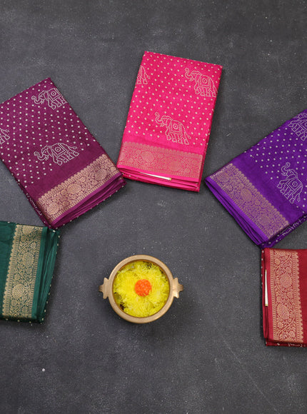 Multi Colour Semi Dola - Pack Of 5