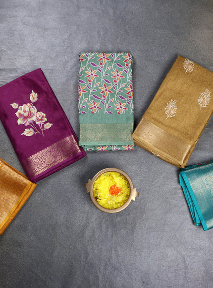 Multi Colour & Multi Design Semi Dola - Pack Of 5