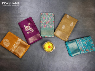 Multi Colour & Multi Design Semi Dola - Pack Of 5
