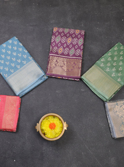 Multi Colour & Multi Design Semi Dola - Pack Of 5