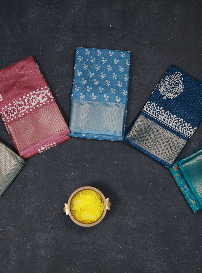 Multi Colour & Multi Design Semi Dola - Pack Of 5