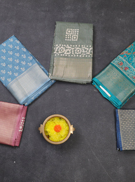 Multi Colour & Multi Design Semi Dola - Pack Of 5