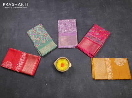 Multi Colour & Multi Design Semi Dola - Pack Of 5