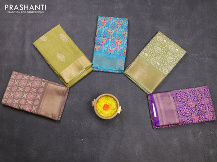 Multi Colour & Multi Design Semi Dola - Pack Of 5