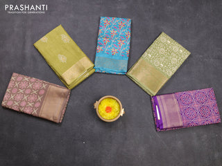 Multi Colour & Multi Design Semi Dola - Pack Of 5