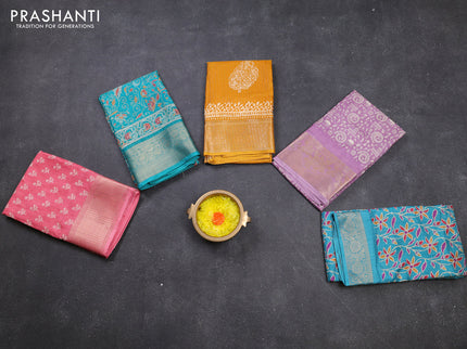 Multi Colour & Multi Design Semi Dola - Pack Of 5