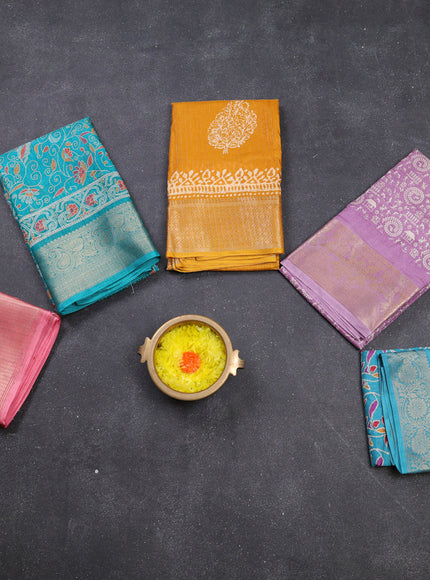 Multi Colour & Multi Design Semi Dola - Pack Of 5