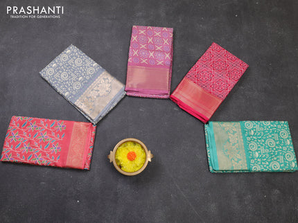 Multi Colour & Multi Design Semi Dola - Pack Of 5