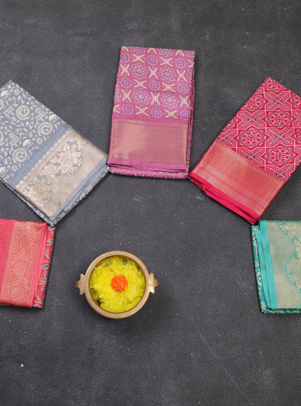 Multi Colour & Multi Design Semi Dola - Pack Of 5