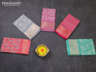 Multi Colour & Multi Design Semi Dola - Pack Of 5