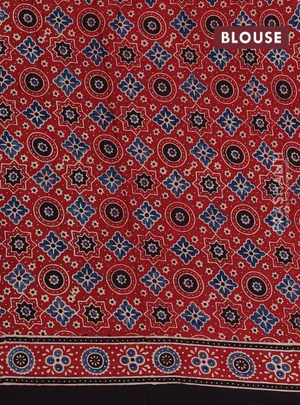 Maroon & Black Modal Silk Saree - Ajrakh Prints