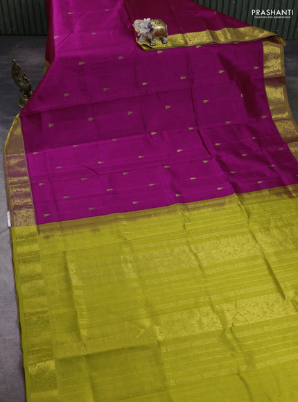 Pink & Green Gems Of Silk Cotton - Buttas