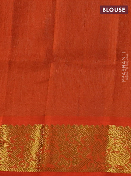 Teal Green & Orange Gems Of Silk Cotton - Buttas
