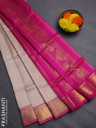 Beige & Pink Gems Of Silk Cotton - Buttas