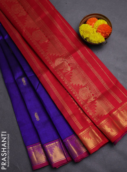 Violet & Maroon Gems Of Silk Cotton - Buttas