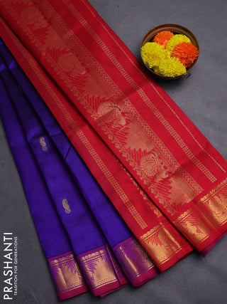 Violet & Maroon Gems Of Silk Cotton - Buttas