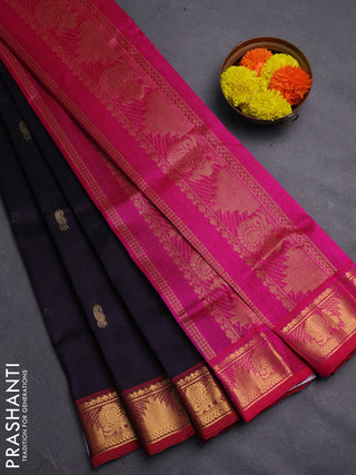 Black & Pink Gems Of Silk Cotton - Buttas