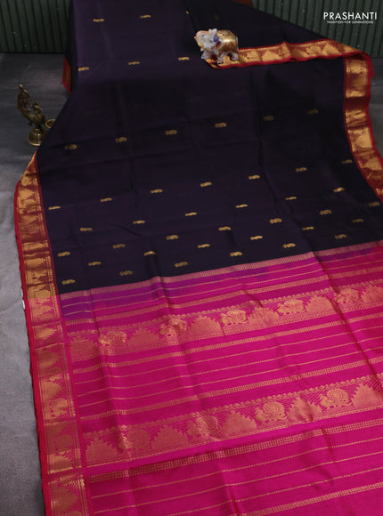 Black & Pink Gems Of Silk Cotton - Buttas