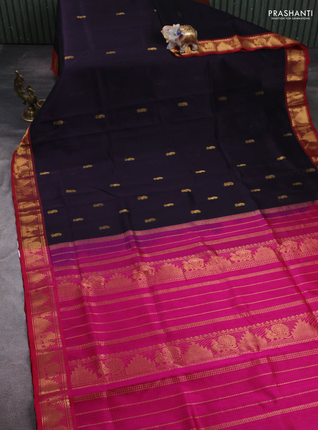 Black & Pink Gems Of Silk Cotton - Buttas